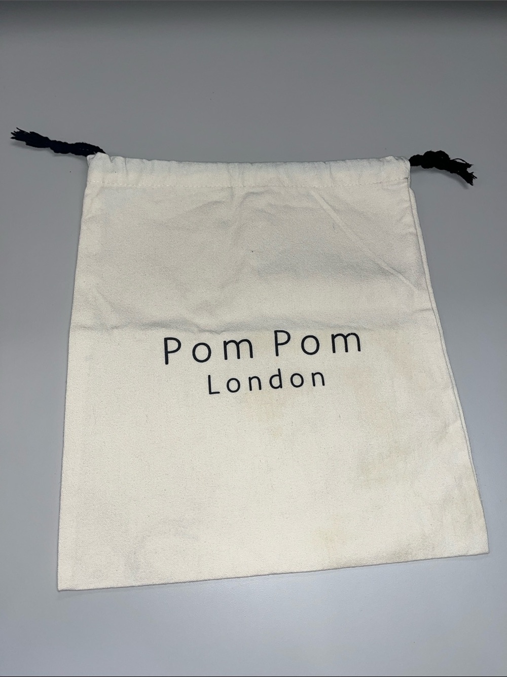 Pom Pom London Cream Drawstring Travel / Dust Bag